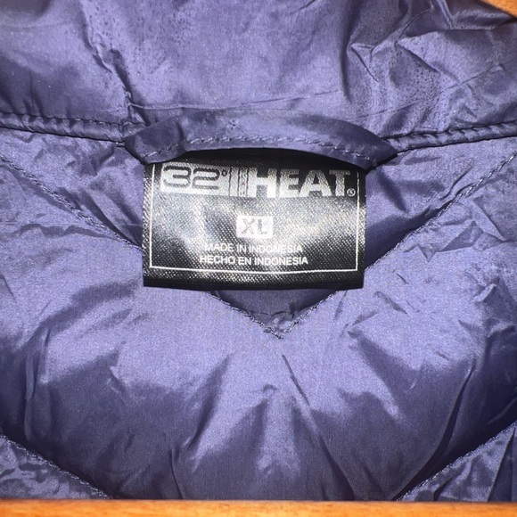 32 Heat dark blue-ish quilted light weight Puffer zip vest. - Picture 2 of 7
